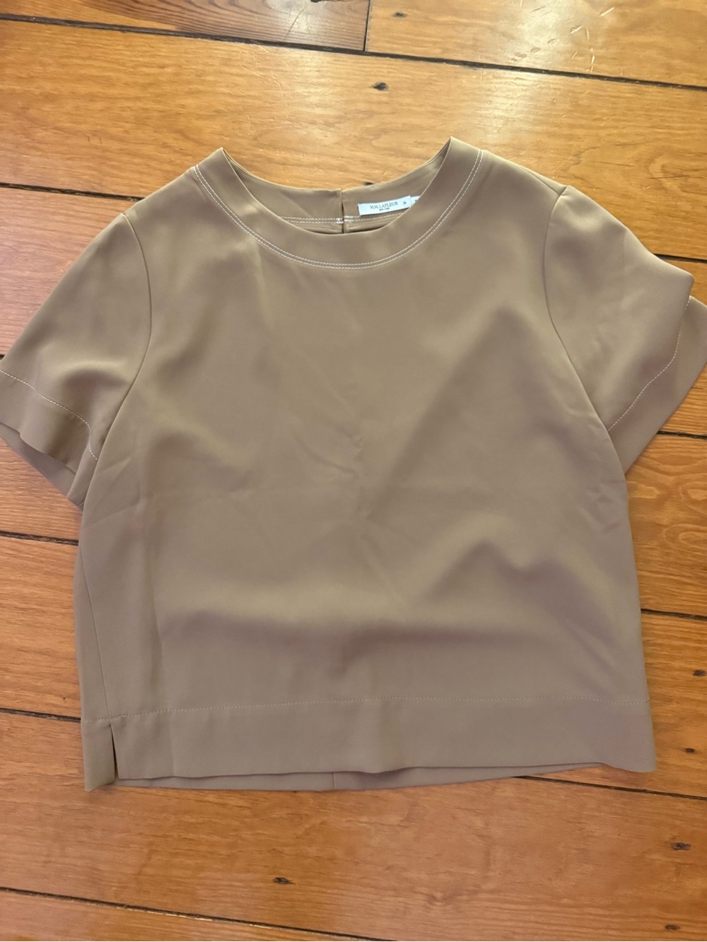 MM Lafleur Taupe Short-Sleeve Top - Annika Fancy Tee - Never Worn